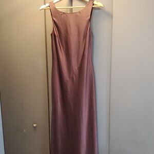 isabel Ardee Deep Plumb Plunging Back Sleeveless Mauve Full Length Dress